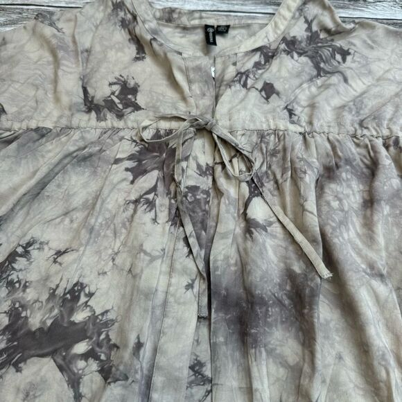 Versona Women's Tie Dye 3/4 Sleeve Blouse XL Extra Large Beige Tan Light Brown - Picture 5 of 14